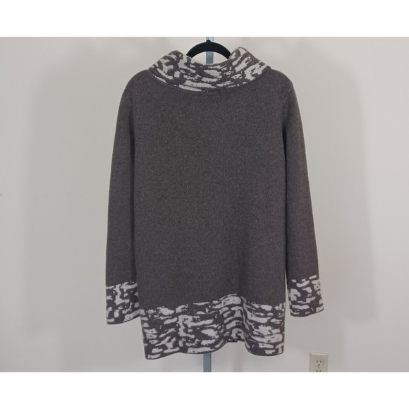 A. Ida Italy Wool Blend Asymmetrical Wrap Cape Cardigan Sweater Women US S USED - Picture 6 of 11